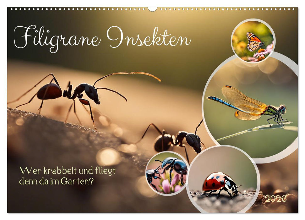 Filigrane Insekten (CALVENDO Wandkalender 2026)