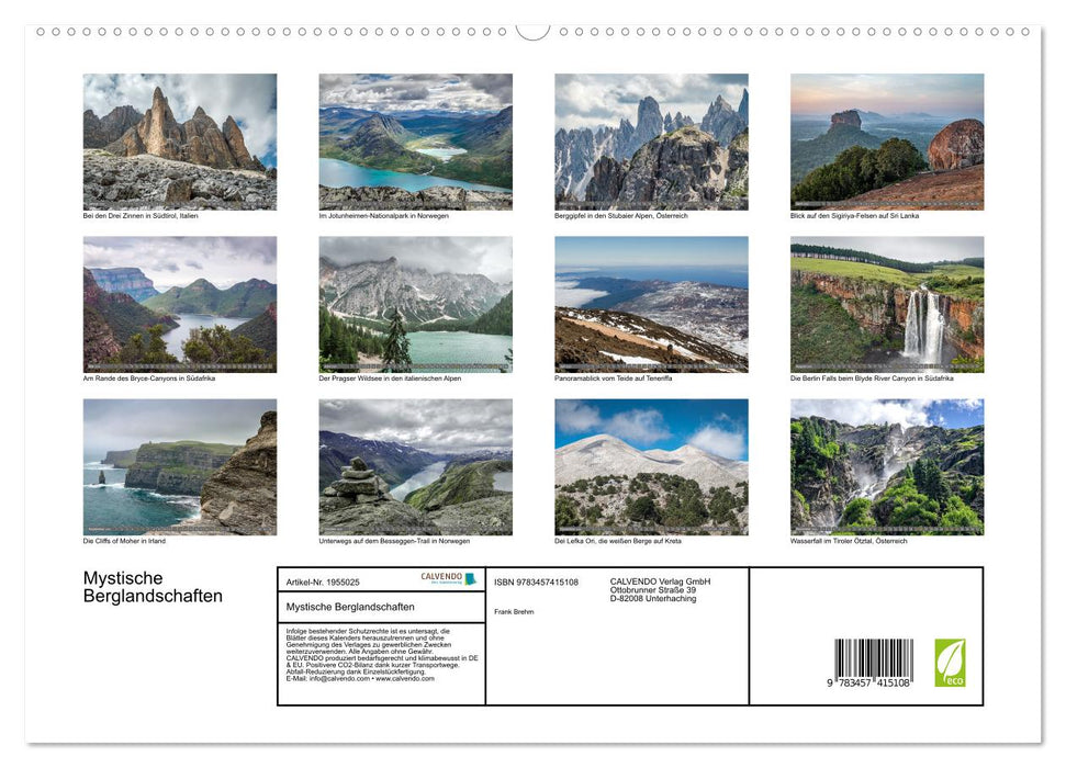 Mystische Berglandschaften (CALVENDO Premium Wandkalender 2026)