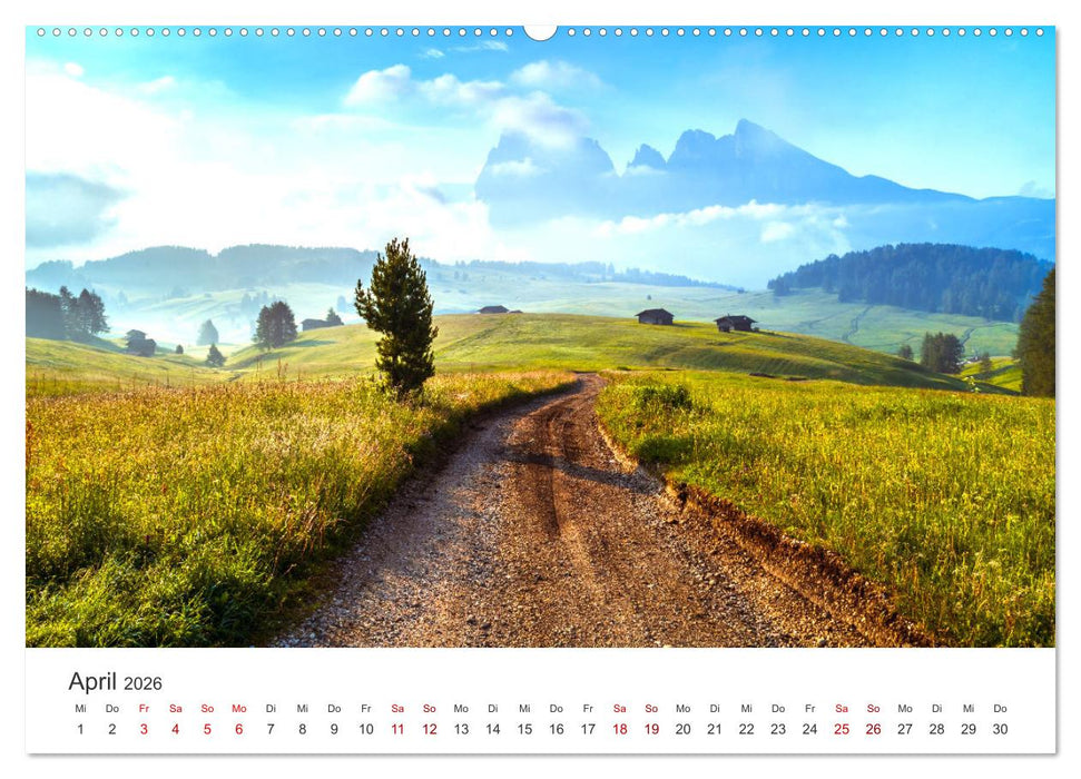 Seiser Alm - Im Herzen der Dolomiten. (CALVENDO Premium Wandkalender 2026)