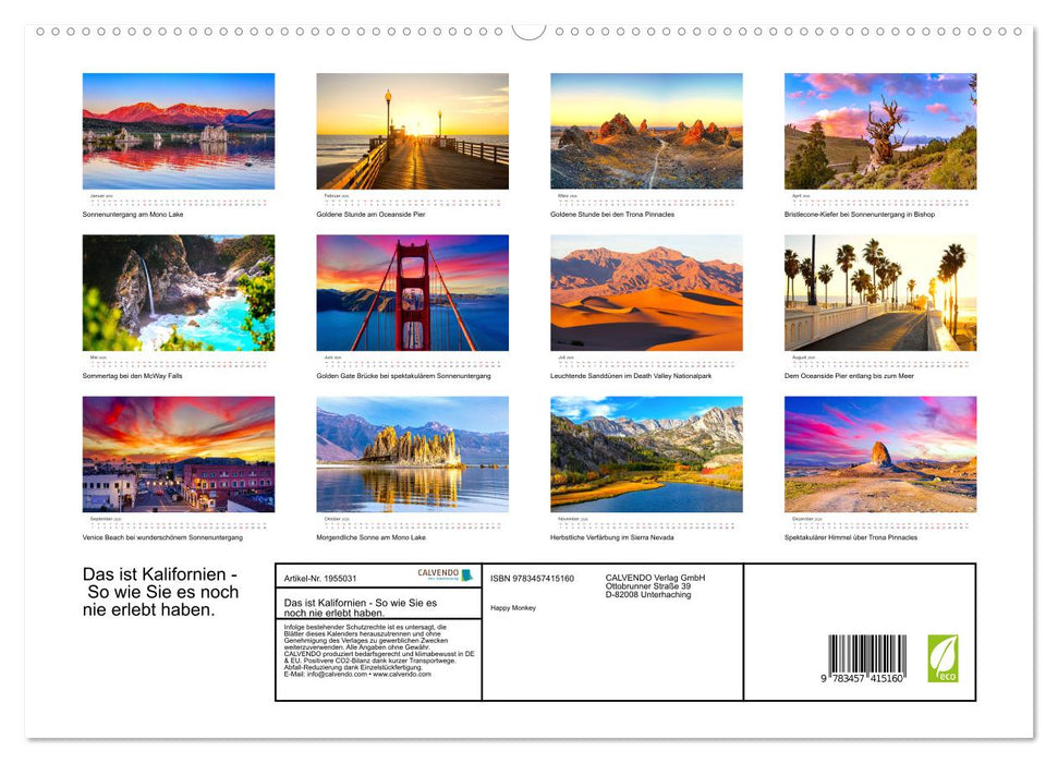 Das ist Kalifornien - So wie Sie es noch nie erlebt haben. (CALVENDO Premium Wandkalender 2026)