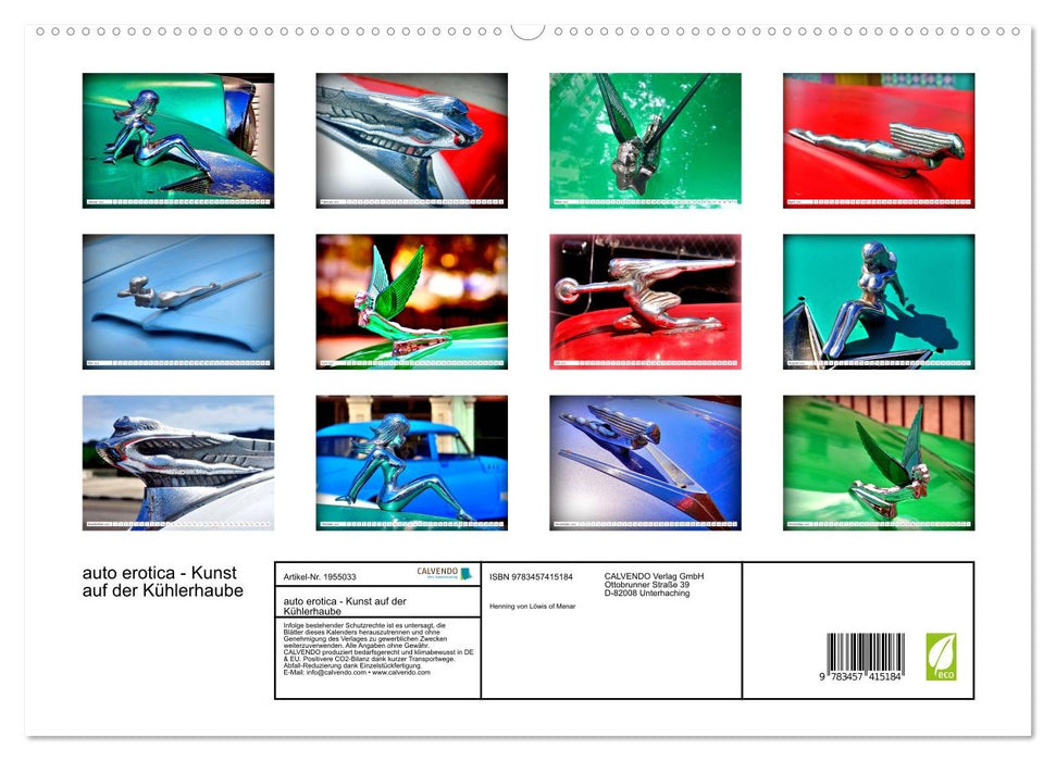 auto erotica - Kunst auf der Kühlerhaube (CALVENDO Premium Wandkalender 2026)