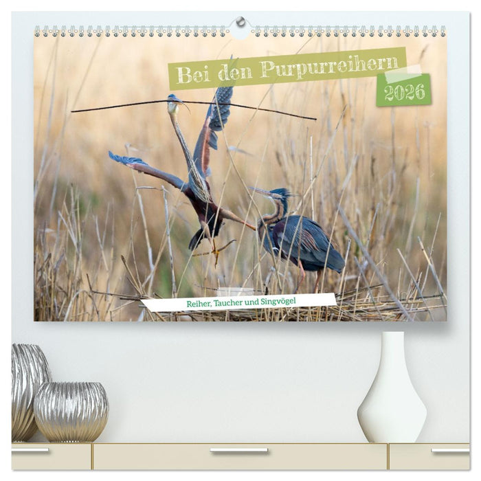 Bei den Purpurreihern (CALVENDO Premium Wandkalender 2026)