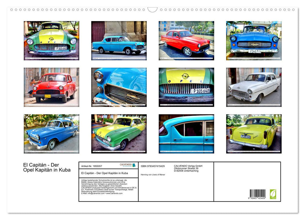 El Capitán - Der Opel Kapitän in Kuba (CALVENDO Wandkalender 2026)