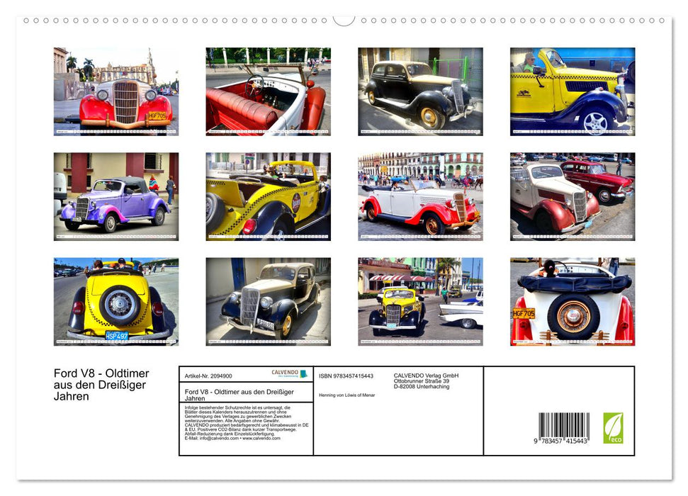 Ford V8 - Oldtimer aus den Dreißiger Jahren (CALVENDO Premium Wandkalender 2026)