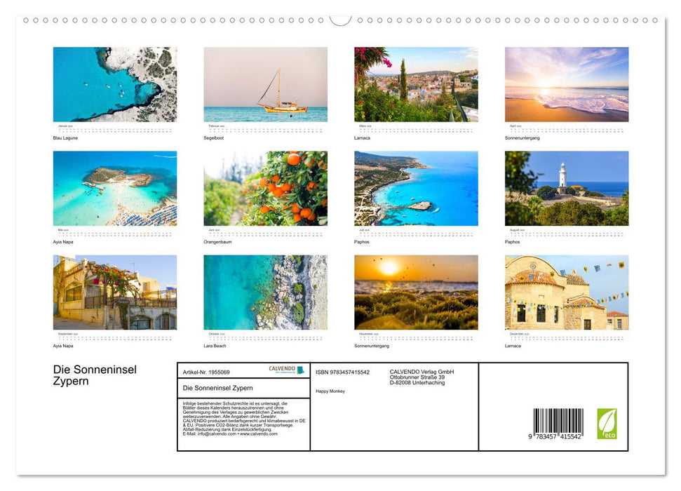 Die Sonneninsel Zypern (CALVENDO Premium Wandkalender 2026)
