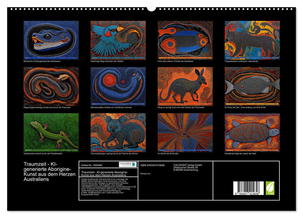 Traumzeit - KI-generierte Aborigine-Kunst aus dem Herzen Australiens (CALVENDO Premium Wandkalender 2026)