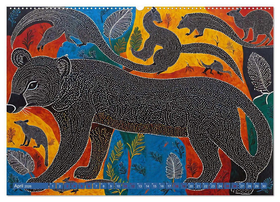 Traumzeit - KI-generierte Aborigine-Kunst aus dem Herzen Australiens (CALVENDO Premium Wandkalender 2026)