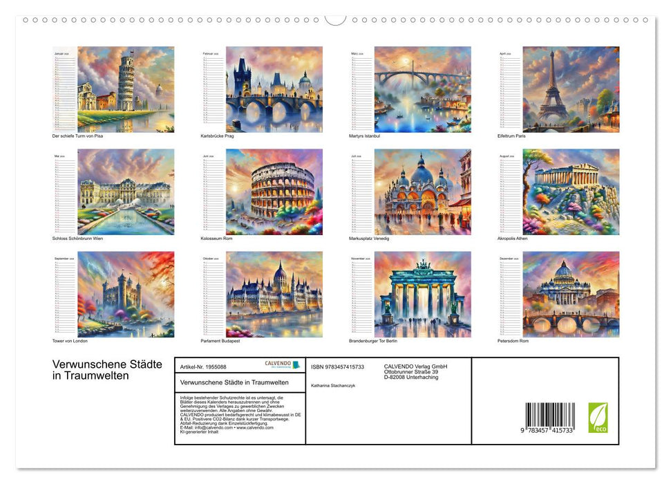 Verwunschene Städte in Traumwelten (CALVENDO Premium Wandkalender 2026)