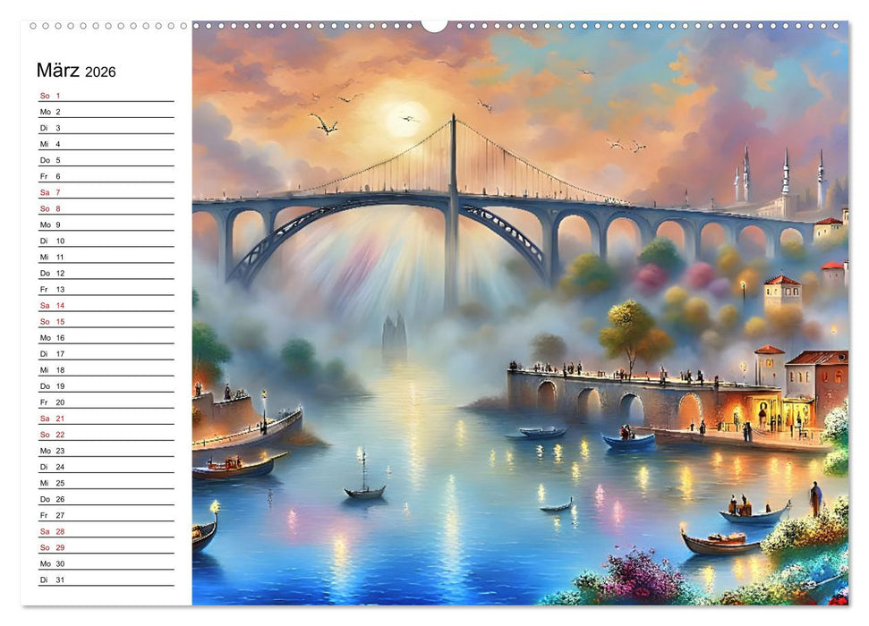 Verwunschene Städte in Traumwelten (CALVENDO Premium Wandkalender 2026)