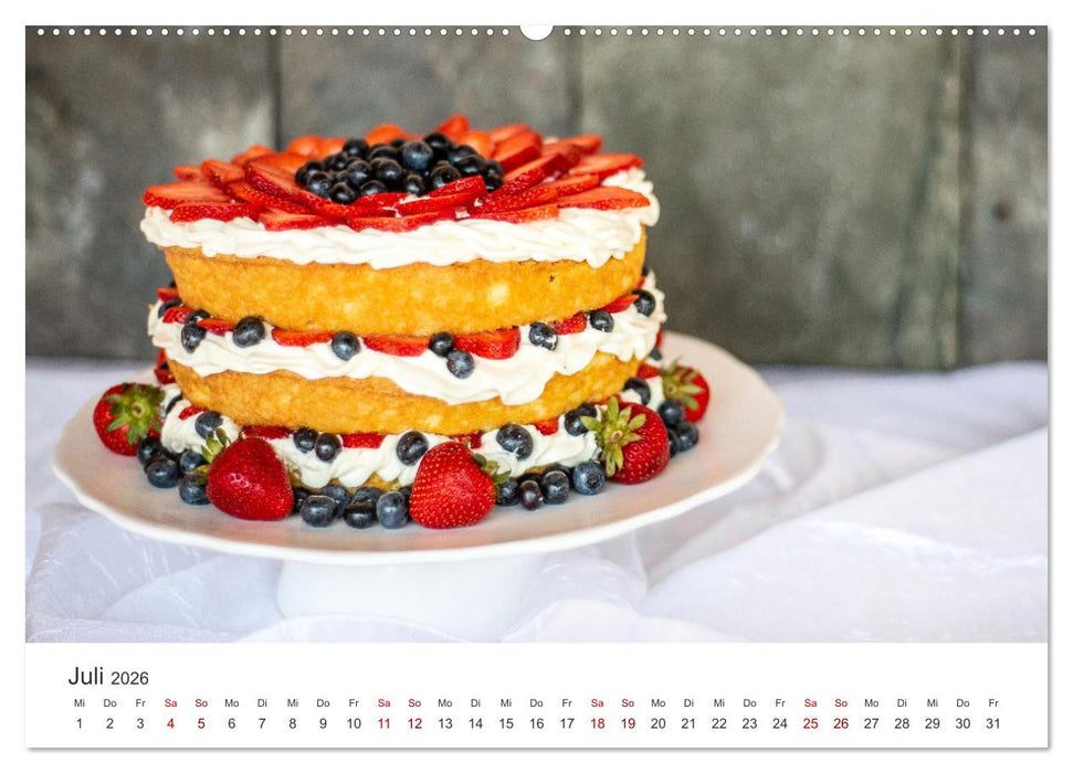 Köstliche Kuchen (CALVENDO Premium Wandkalender 2026)