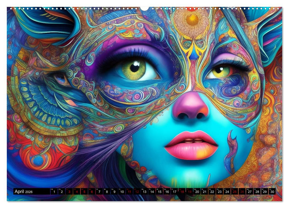 Psychedelische Ladies (CALVENDO Wandkalender 2026)