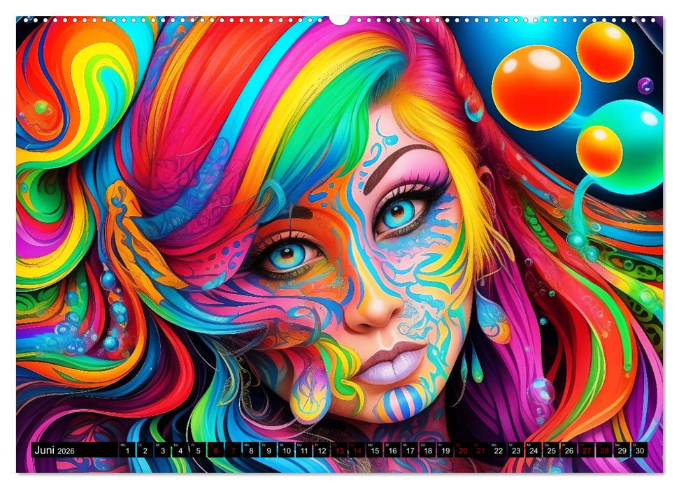 Psychedelische Ladies (CALVENDO Wandkalender 2026)