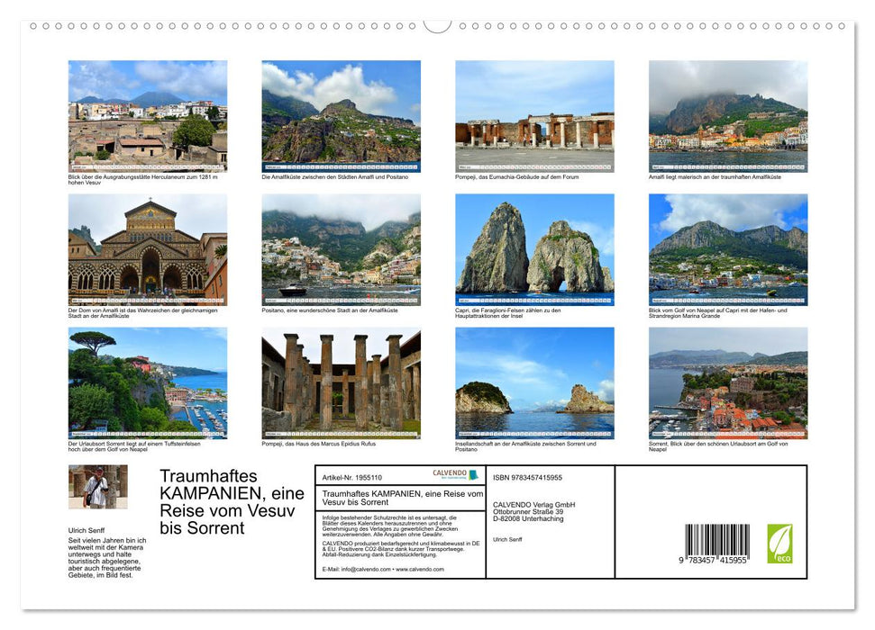 Traumhaftes KAMPANIEN, eine Reise vom Vesuv bis Sorrent (CALVENDO Premium Wandkalender 2026)