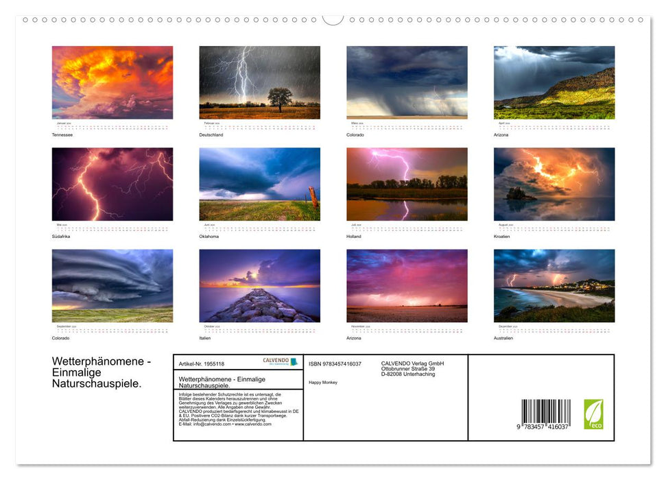 Wetterphänomene - Einmalige Naturschauspiele. (CALVENDO Premium Wandkalender 2026)
