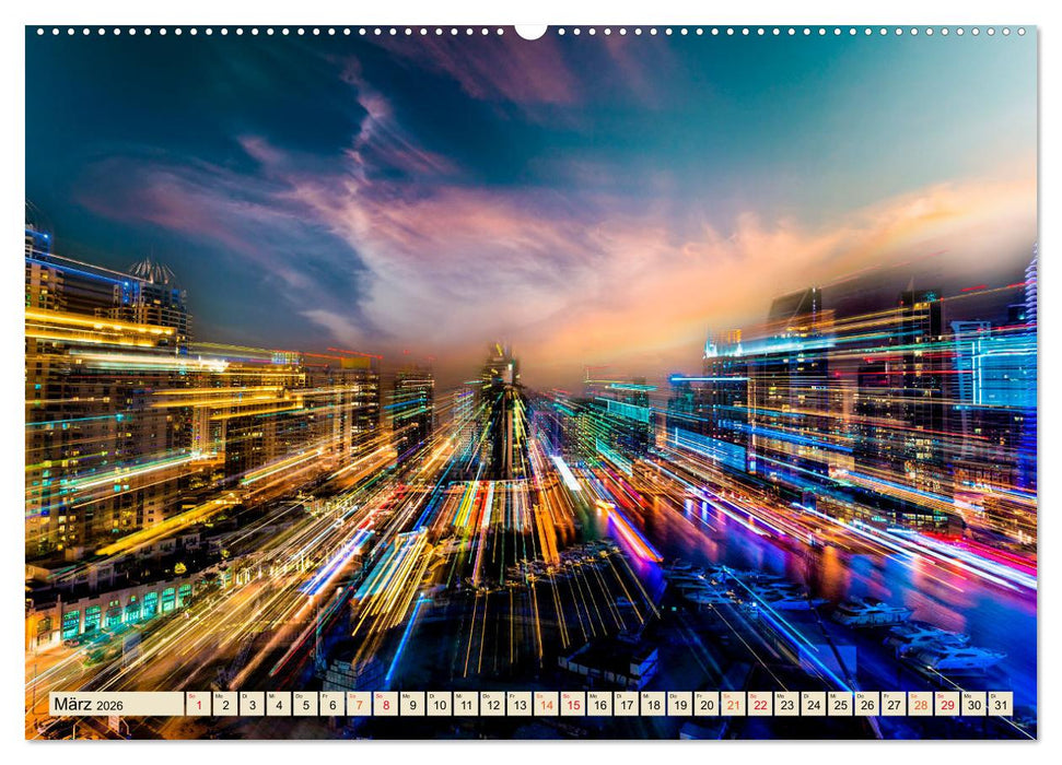 Metropolen - Nacht Skylines (CALVENDO Premium Wandkalender 2026)