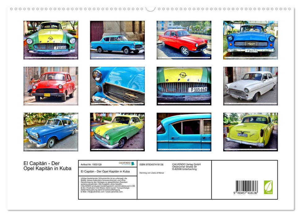 El Capitán - Der Opel Kapitän in Kuba (CALVENDO Premium Wandkalender 2026)