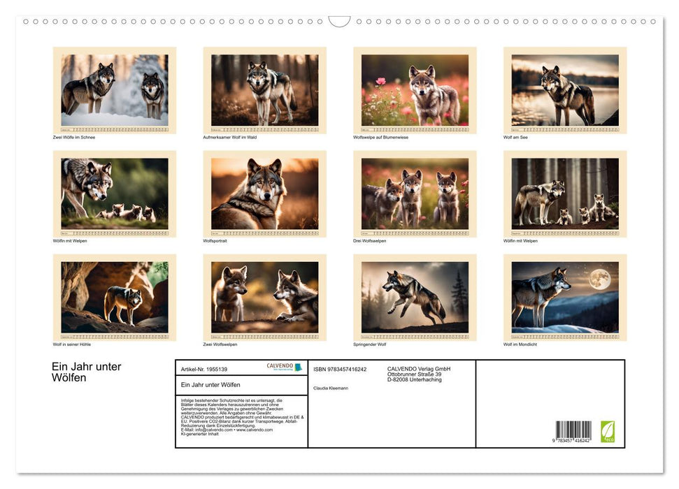 Ein Jahr unter Wölfen (CALVENDO Wandkalender 2026)