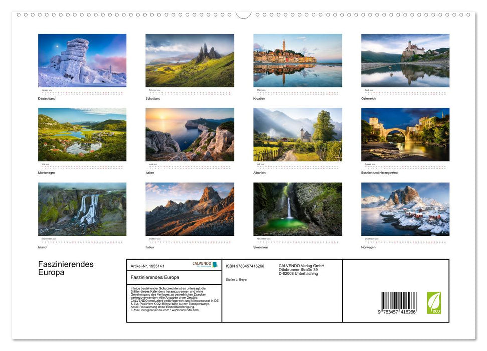 Faszinierendes Europa (CALVENDO Premium Wandkalender 2026)