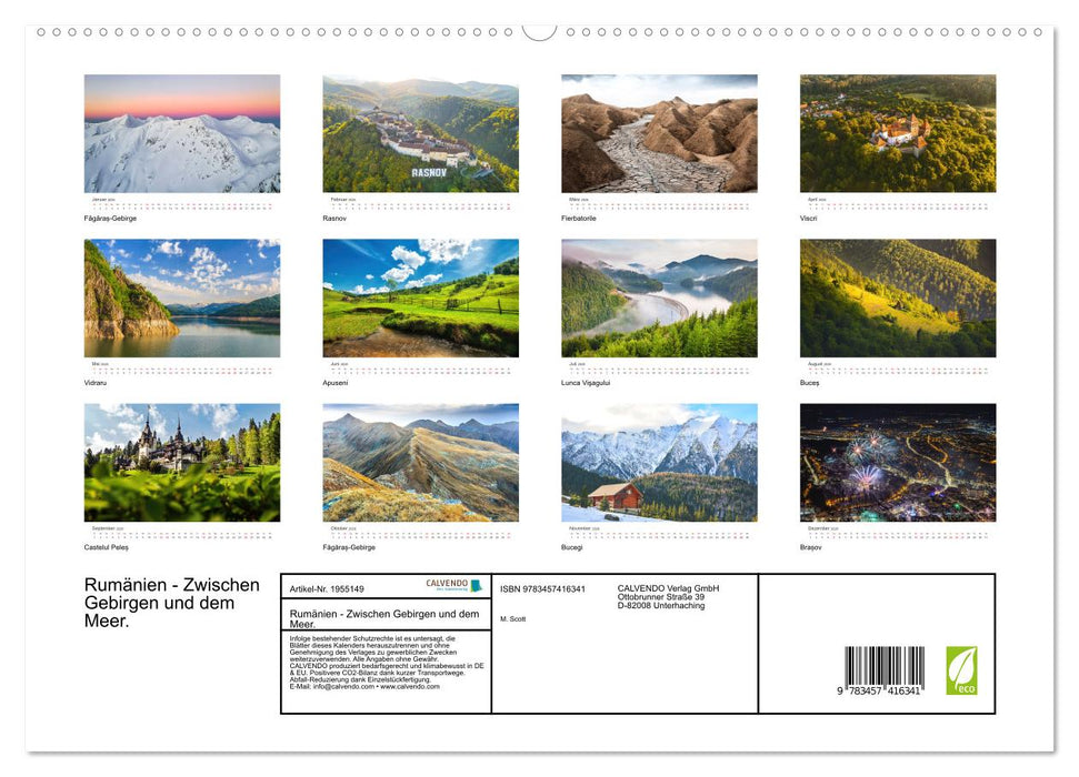 Rumänien - Zwischen Gebirgen und dem Meer. (CALVENDO Premium Wandkalender 2026)
