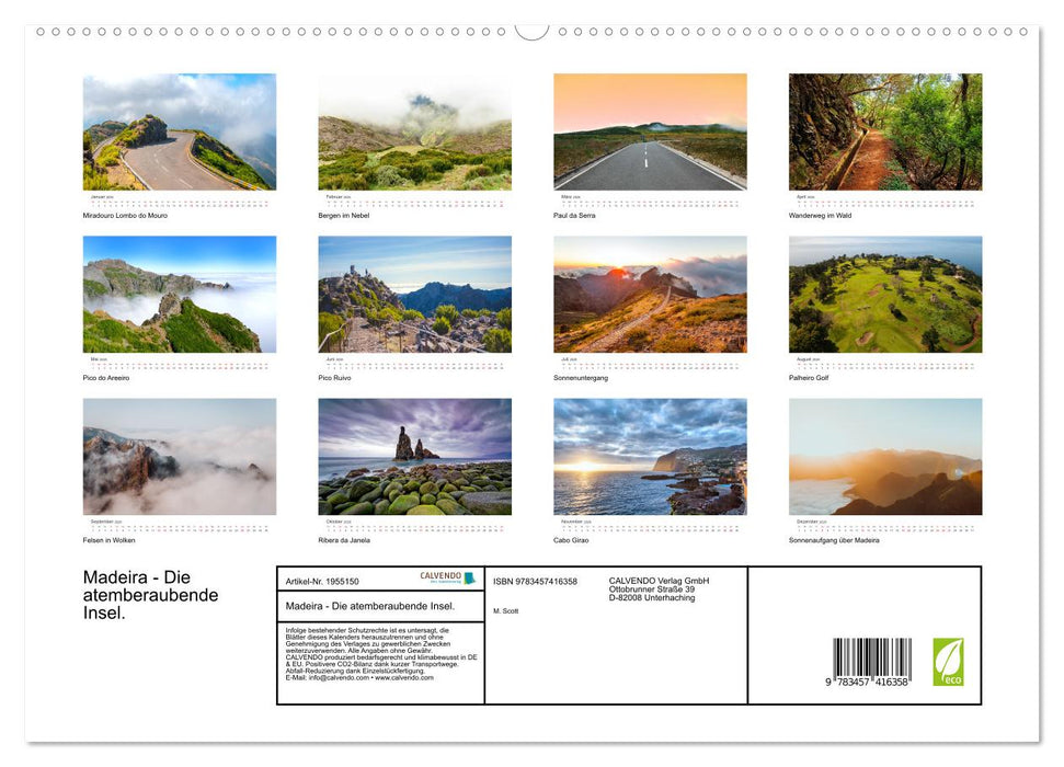 Madeira - Die atemberaubende Insel. (CALVENDO Premium Wandkalender 2026)