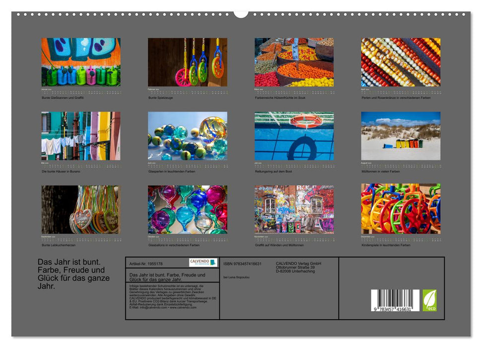 Das Jahr ist bunt. Farbe, Freude und Glück für das ganze Jahr. (CALVENDO Premium Wandkalender 2026)