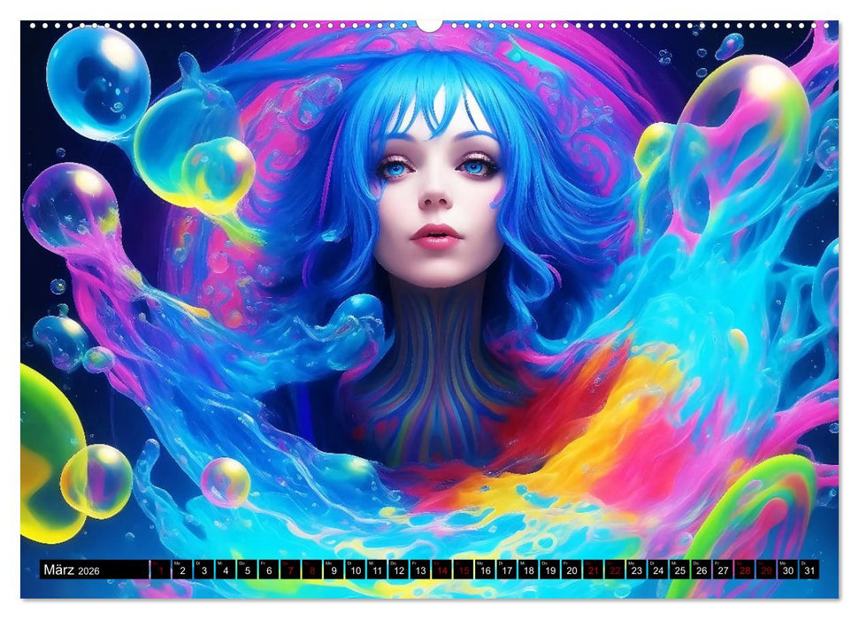 Psychedelische Ladies (CALVENDO Premium Wandkalender 2026)