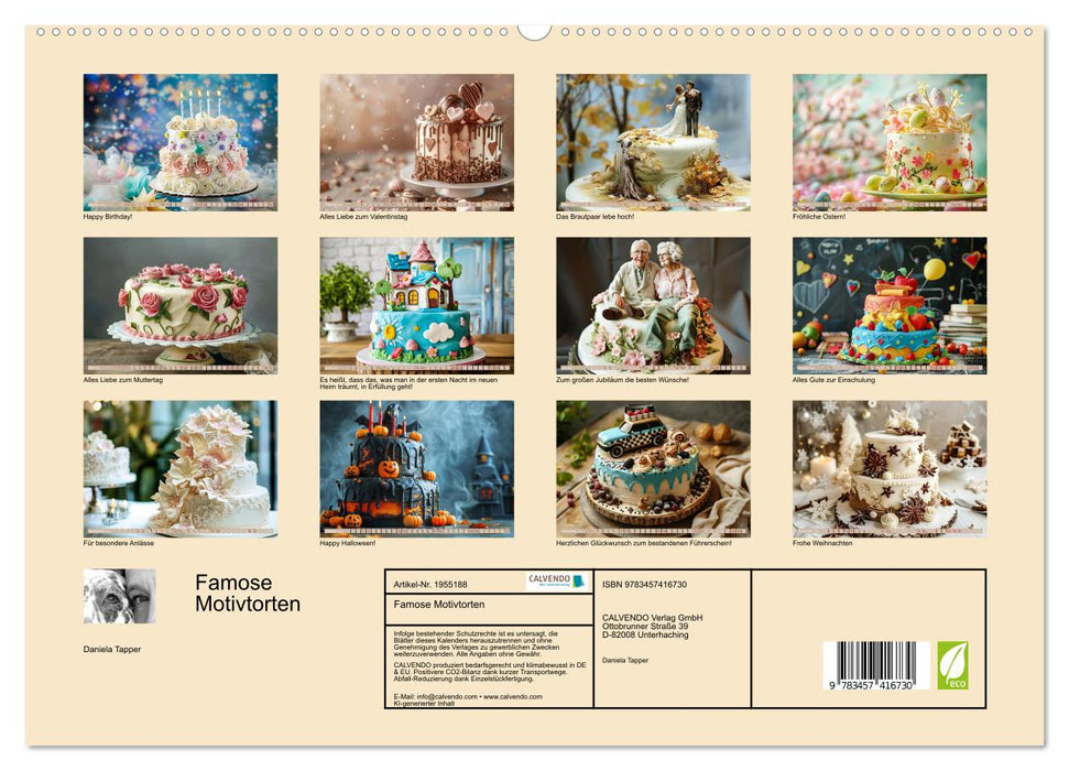 Famose Motivtorten (CALVENDO Premium Wandkalender 2026)