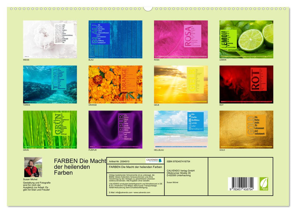 FARBEN Die Macht der heilenden Farben (CALVENDO Premium Wandkalender 2026)