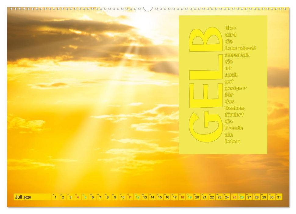 FARBEN Die Macht der heilenden Farben (CALVENDO Premium Wandkalender 2026)