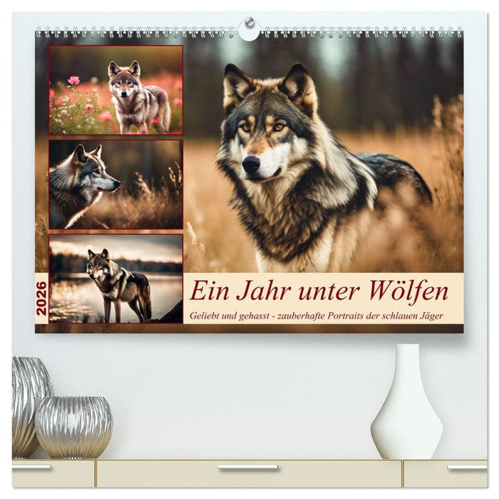 Ein Jahr unter Wölfen (CALVENDO Premium Wandkalender 2026)