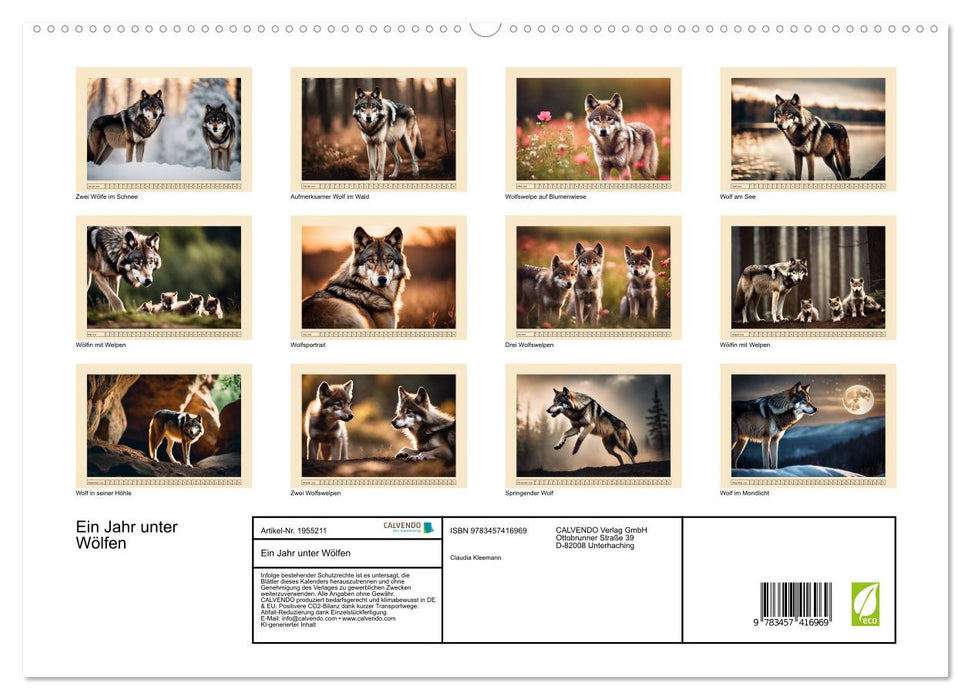 Ein Jahr unter Wölfen (CALVENDO Premium Wandkalender 2026)
