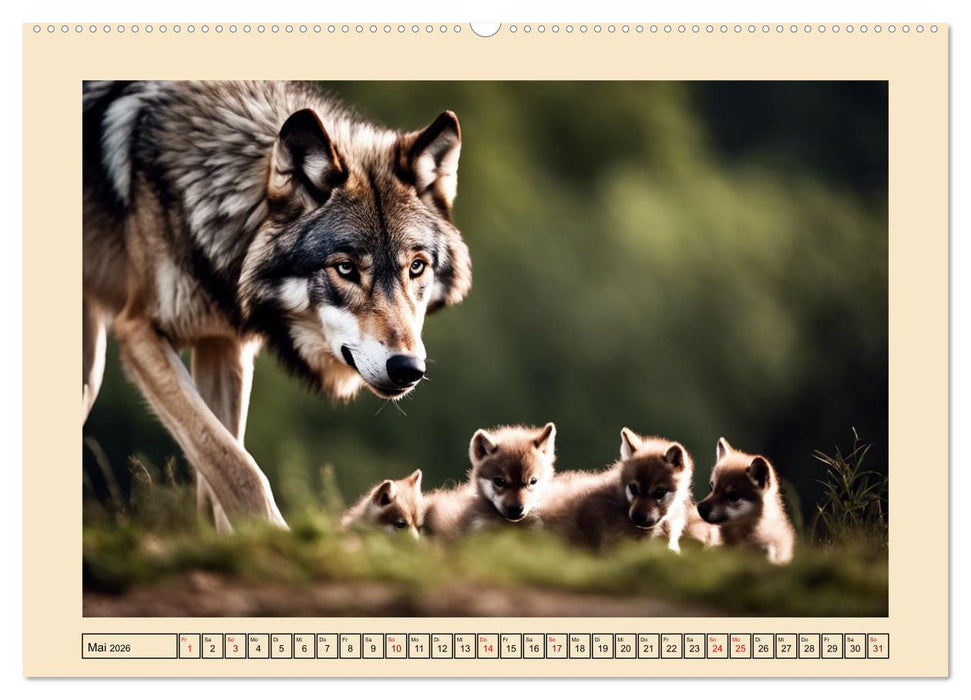Ein Jahr unter Wölfen (CALVENDO Premium Wandkalender 2026)
