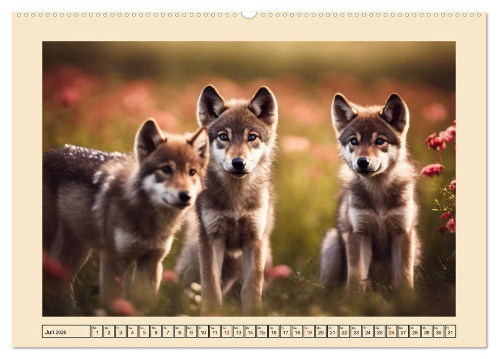 Ein Jahr unter Wölfen (CALVENDO Premium Wandkalender 2026)