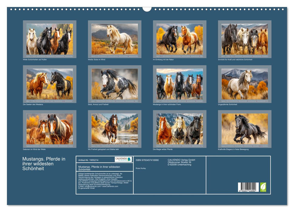 Mustangs. Pferde in ihrer wildesten Schönheit (CALVENDO Wandkalender 2026)