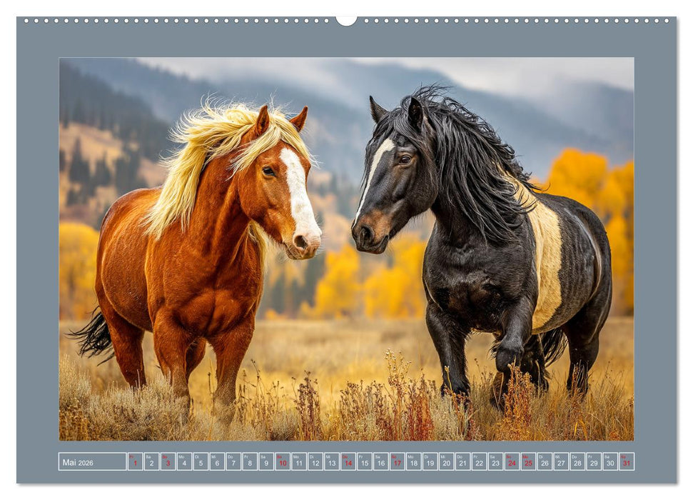 Mustangs. Pferde in ihrer wildesten Schönheit (CALVENDO Wandkalender 2026)
