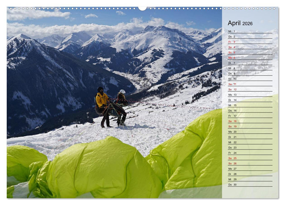 Gleitschirmfliegen in den Tuxer Alpen (CALVENDO Wandkalender 2026)