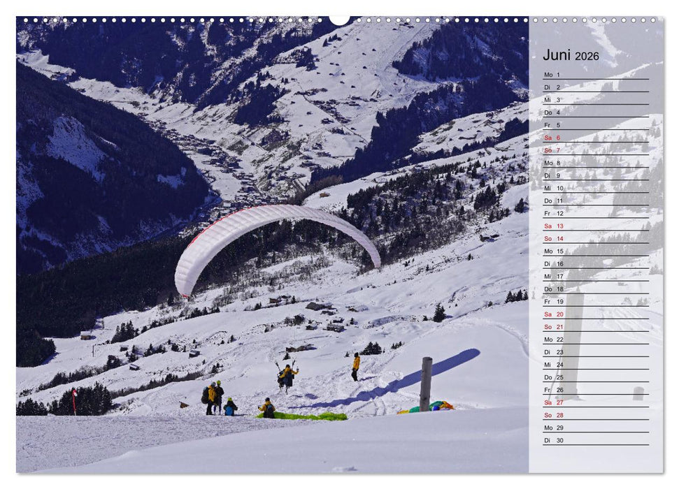 Gleitschirmfliegen in den Tuxer Alpen (CALVENDO Wandkalender 2026)