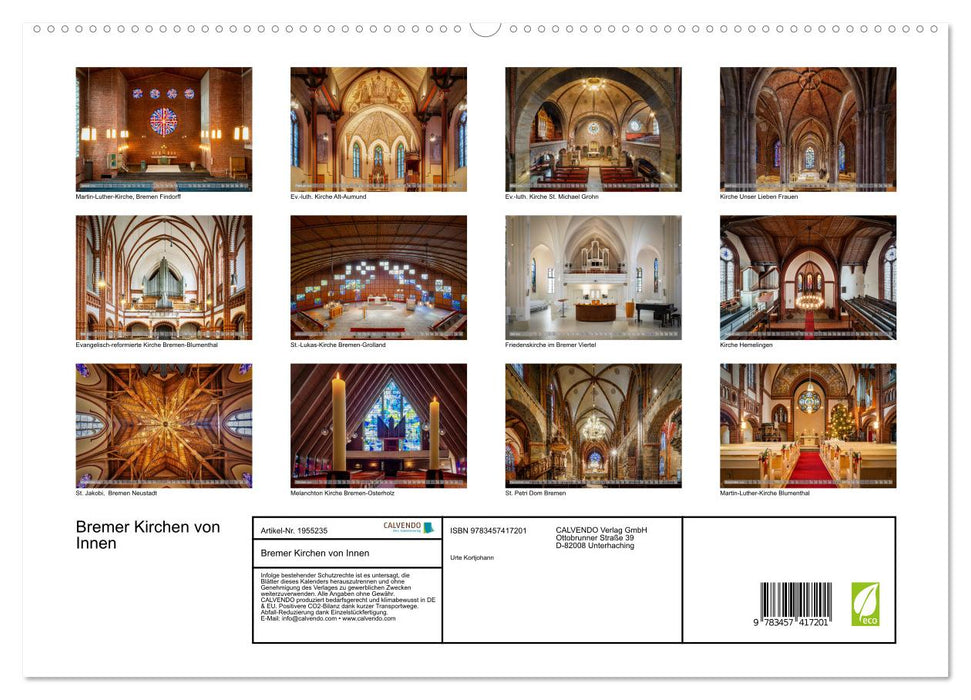 Bremer Kirchen von Innen (CALVENDO Premium Wandkalender 2026)