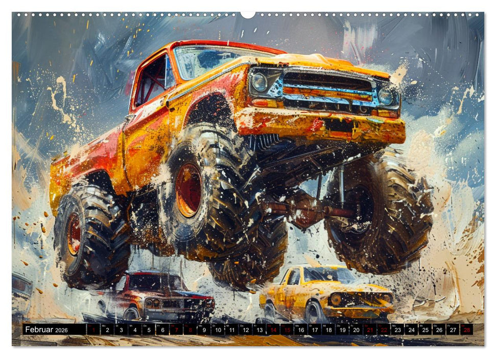 Wilde Monstertrucks (CALVENDO Premium Wandkalender 2026)