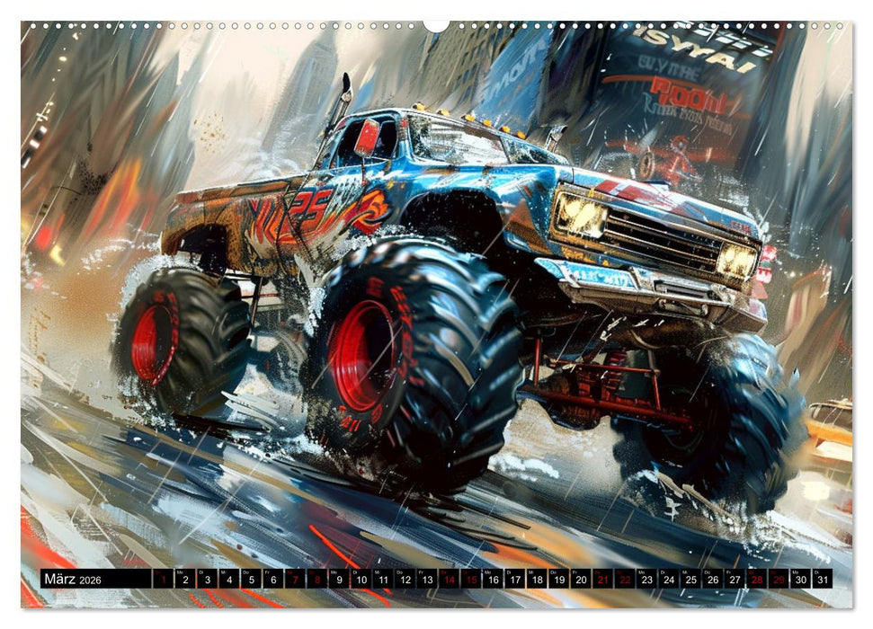 Wilde Monstertrucks (CALVENDO Premium Wandkalender 2026)