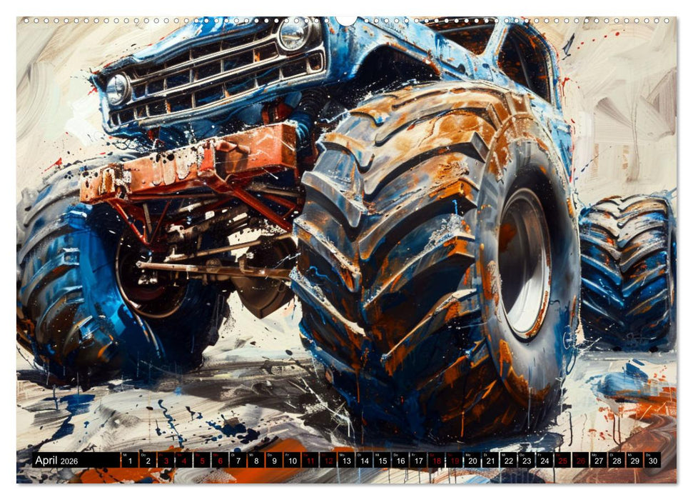 Wilde Monstertrucks (CALVENDO Premium Wandkalender 2026)