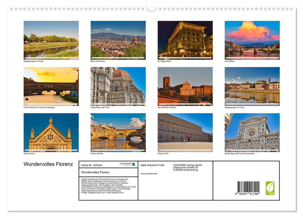 Wundervolles Florenz (CALVENDO Premium Wandkalender 2026)