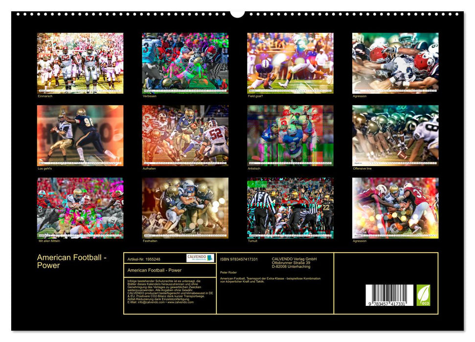 American Football - Power (CALVENDO Premium Wandkalender 2026)