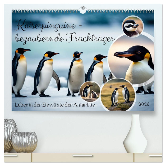 Kaiserpinguine - bezaubernde Frackträger (CALVENDO Premium Wandkalender 2026)