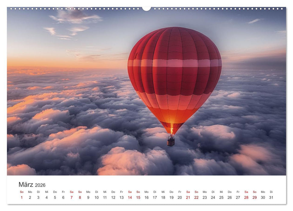 Freiheit im Wind - Mit dem Ballon durchs Jahr (CALVENDO Wandkalender 2026)