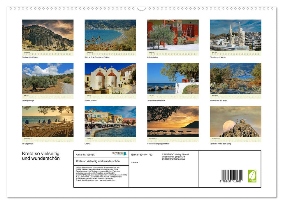 Kreta so vielseitig und wunderschön (CALVENDO Premium Wandkalender 2026)