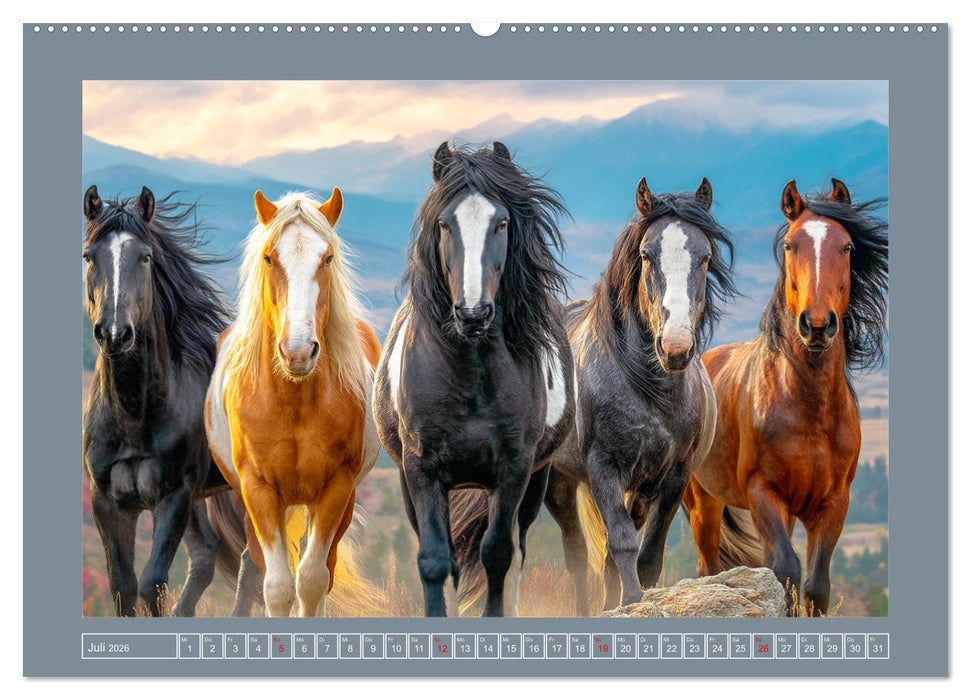 Mustangs. Pferde in ihrer wildesten Schönheit (CALVENDO Premium Wandkalender 2026)