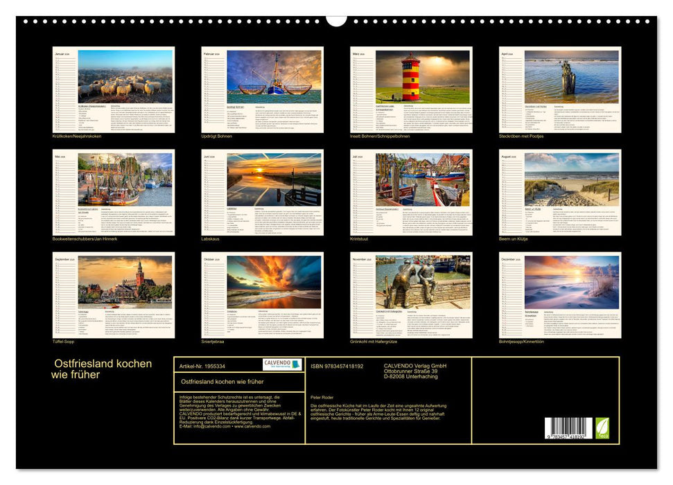 Ostfriesland kochen wie früher (CALVENDO Wandkalender 2026)