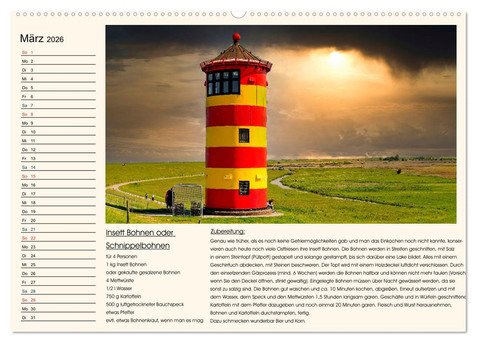 Ostfriesland kochen wie früher (CALVENDO Wandkalender 2026)