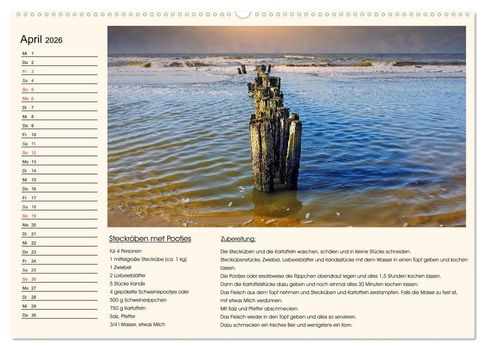 Ostfriesland kochen wie früher (CALVENDO Wandkalender 2026)